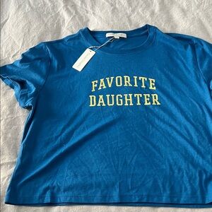 Favorite Daughter Vibrant Blue Tee with Yellow Print